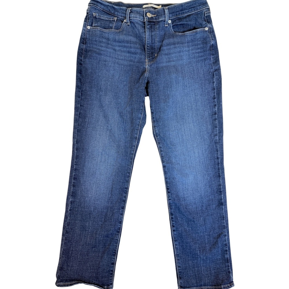Levi Classic Straight Jeans Women 31 Blue Denim Stretch Mid Rise 39250-0050